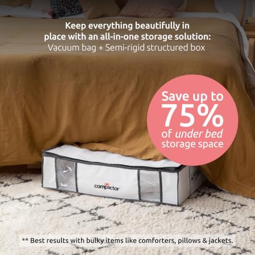 Compactor Large Vacuum Storage Bag & Semi-Rigid Box, Closet Organizer, 145L - Image 2