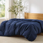 Bedsure Duvet Cover King Size, 1Pc Soft Double Brushed Bedding, Navy Blue by BEDSURE