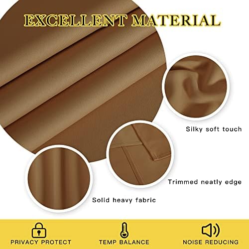 NICETOWN Patio Curtain for Sliding Glass Door - Grommet Blackout Thermal Curtain Room Darkening Sound Reducing Drape for Bedroom/Living Room (Gold Brown, 1 Panel, W100 x L84) - Image 4