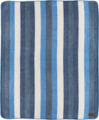 QISU Alpaca Wool Blanket Throw | Large, Beautiful, Warm, Stripe | 85 x 65 inches | Ultra-Soft, Hypoallergenic and Breathable | Non-Itchy or Scratchy Fabric (Blue White Stripe), Queen - Image 4