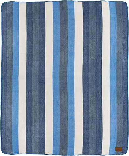QISU Alpaca Wool Blanket Throw | Large, Beautiful, Warm, Stripe | 85 x 65 inches | Ultra-Soft, Hypoallergenic and Breathable | Non-Itchy or Scratchy Fabric (Blue White Stripe), Queen - Image 4