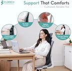 FLORICH Lumbar Support Pillow and Neck Headrest Pillow for Office Chair Car, Ergonomic Memory Foam, Relieves Neck, Back Pain, Pressure-Relieving Back Support for Car, Office Chair & Wheelchair – Black - Image 4
