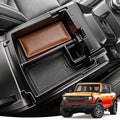 Upgraded Double Layer Center Console Organizer for Ford Bronco 2026 2025 4 Door, Armrest Storage Box with Non-Slip Mat for Bronco Interior Accessories (Not Compatible with Sport/2 Door) by Unknown