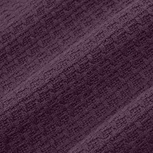 Sweet Home Collection 100% Fine Cotton Blanket Luxurious Weave Stylish Design Soft and Comfortable All Season Warmth, King, Purple - Image 3