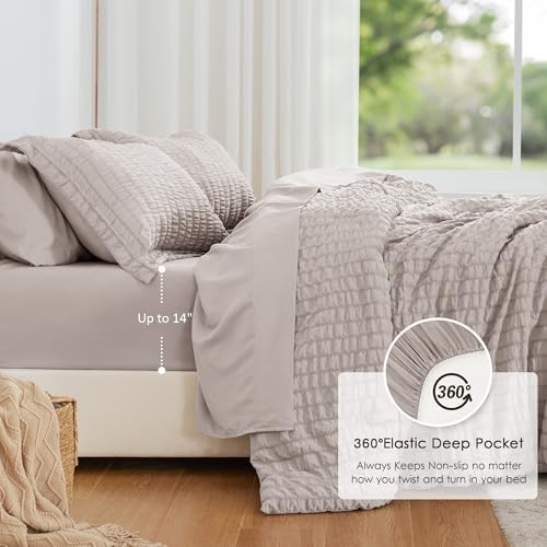 Seersucker Burlwood California King Comforter Set, 7-Piece Bed in a Bag - Image 3