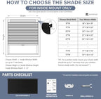 AOSKY No Drill Cordless Blackout Cellular Shades, 19" W x 64" H, Black - Image 2