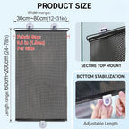 Blackout Blind Shade with Suction Cups, No Drill Roller Window Curtains - Image 6