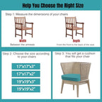 idee-home Outdoor Chair Cushions Set of 4, 17" x 17" D-Shaped - Image 4