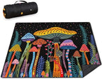 Mushroom Picnic Blankets Waterproof Foldable Picnic Outdoor Blanket 80"x 80" Picnic Mat 3-Layer Thicking Outdoor Foldable Blankets Sandproof Lightweight Beach Blankets with Strap Machine Washable by Unknown
