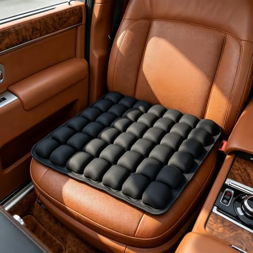 Car Seat Cushion for Long Drives, Seat Cushion for Car, Inflatable Car Seat Cushions for Driving, Adjustable Truck Driver Seat Pad for Auto, SUV, Office Chair, Built-in Pump, Black by Longdrivesshouldntfeellonger