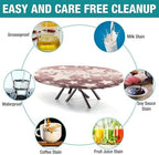 Table Cover Protector, Plaid Pattern Printed on Fitted Oval Tablecloth, for Parties & Celebrations Holiday Dinners, Fits for 48" x 68" Oval Tables - Image 3