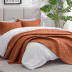 Love's cabin Oversized King Quilt Set, Soft Bedspread Comforter, Umber - Image 2