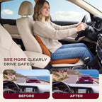 Coverado Car Seat Cushion and Lumbar Support Pillow, Memory Foam Cooling Silk, Ergonomic Support for Back Pain Relief, Seat Cushion for Car Driver & Office Chair Universal Fit Coffee - Image 4