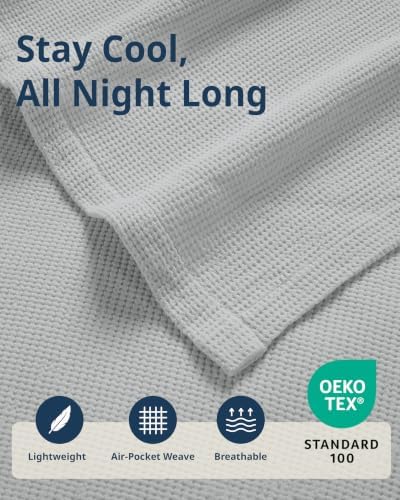 LANE LINEN 100% Cotton Blankets Queen Size, 300 GSM, Soft - Oyster Mushroom - Image 4