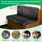 Molasofa Leather Like RV Dinette Cushion Covers, RV Booth Seat Cover Stretchable Camper Cushion Couch Covers Washable Slipcovers for RV Camper Car Bench (2 Bench Cover & 2 Backrest Cover, Darkgray-02) - Image 6