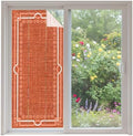 Window Privacy Film Frosted, Burnt Orange Botanical Non-Adhesive Static Cling Window Tint, Vintage Florals Geometric Minimalist Insulated Windows Frosted Films for Living Room, 35.4 x 78.7 Inches by Unknown