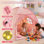 Twin Bunk Bed Tent Canopy for Kids Playhouse, Indoor Portable Foldable Privacy Shelter with Breathable Starry Canopy for Girls & Boys Bedrooms (Twin Pink) - Image 4