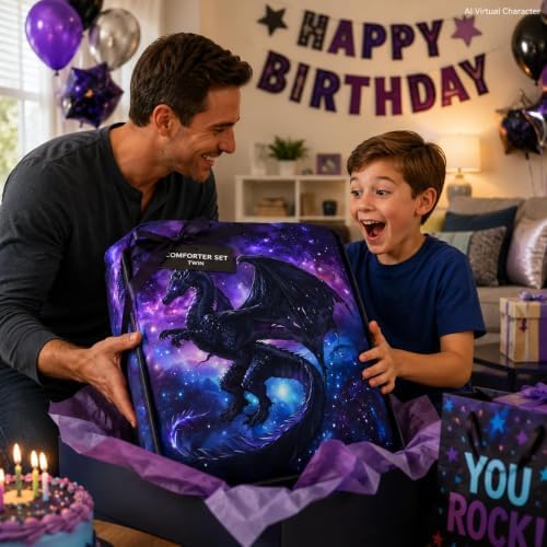 CCoutueChen Kids Comforter Set King - Boys Teens Dragon Bedding - Image 5