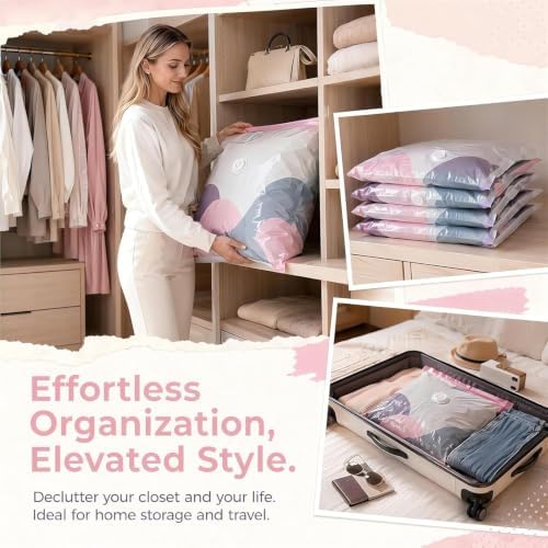 2026 Life Space Creator 80% Compression Vacuum S, Extra Large 3D Roll Up Pump Needed Seal Bags for Comforters, Blankets, Clothes, Bedding, Jumbo Packing Cubes for Travel (5 XLarge - Image 4