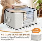Fab totes 6 Pack Storage Bags for Clothes Blanket Storage Bins with Lids - Image 2