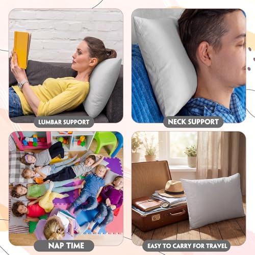 Kigley 6 Pack Mini Pillows Bulk Small Pillows 18"x13" Soft Travel Nap Pillow for Daycare Nap Time Pet Neck Lumbar - Image 5