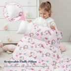 PHF Toddler Nap Mat with Removable Pillow and Minky Blanket, Rollup Design Kids Sleeping Mat, Slumber Bags for Girls, 55"x23" Toddler Sleeping Bag for Daycare Preschool Travel Camping, Unicorn - Image 6