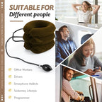 Jaximy Neck Stretcher, Cervical Traction Device, Neck Traction Device, Neck Pain Relief, Adjustable Inflatable Neck Brace & Neck Stretcher, Neck Decompression Home Use (Khaki Brown) - Image 4
