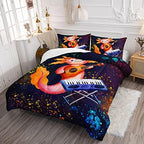 HOSIMA Kids Bedding Set for Bedroom Decor-Under Colorful Background Cute Cartoon Axolotl Comforter with 2 Pillowcases. - Image 2