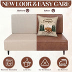 Tiamon RV Dinette Cushion Covers Set - 6 Pcs Camping Theme Cushion Slipcovers for Camper Car Bench Seat Replacement, 2 Pillowcase, 2 Backrest, 2 Bench Cover(Faux Leather,Brown Bear) - Image 4