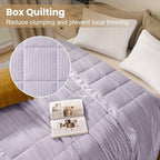 downluxe Down Alternative Blanket for Bed, Satin Trim, King, Lilac - Image 2