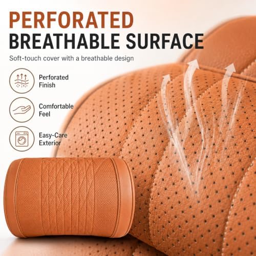 Universal Memory Foam Car Headrest Neck Pillow Auto Neck Cushion (Orange, Lumbar Cushion) - Image 4