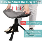 Lilithye Footrest for Desk Adjustable Height 2-in-1 Function, Gray - Image 2