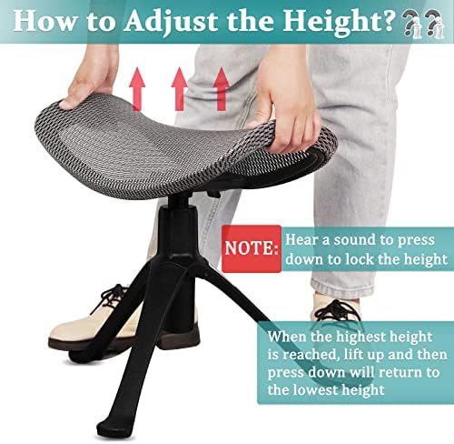 Lilithye Footrest for Desk Adjustable Height 2-in-1 Function, Gray - Image 2