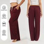 3-Pack Women's Lounge Pants, Wide Leg Sweatpants with Pockets - Image 2