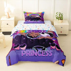 Erosebridal Black Girls Comforter Set Magical African American Twin Bedding Set Rainbow Afro Pretty Girls Comforter Love Music Purple Girl Duvet Insert for Teens Kids Princess Cute Room Decor by Erosebridal