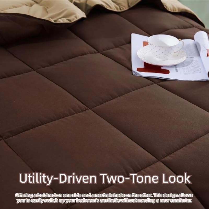 HOMME King Size 3 Pieces All Season Soft Comfortable Down Alternative Reversible Quilted Oversize Comforter Set School Dorm, Machine Washable - Image 4