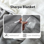 NANPIPER Sherpa Blanket Twin Size for Couch, Warm and Lightweight Throw, Soft Fuzzy Plush Fleece for Winter, Lunar Rock Grey 60x80 Inches - Image 4