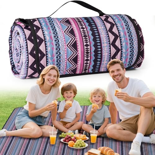 Waterproof Picnic Outdoor Blanket, 79"x79" Beach Camping Mat by Ergohortus