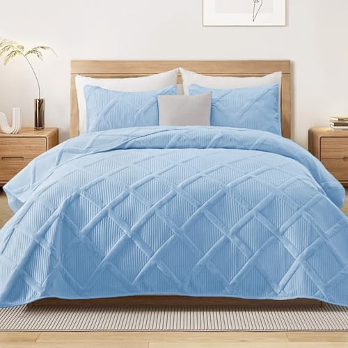 Exclusivo Mezcla 3-Piece Soft Quilts Queen Size Bedding Set, Sky Blue by ExclusivoMezcla