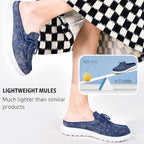 Buyrew Mules for Women with Arch Support - Lightweight Washed Cotton Sneaker Mules - Breathable Walking Flats, Comfortable Slip On Shoes for Business Casual, Office, Travel - Image 6