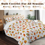 BlessLiving Quilts Queen Size Gradual Maple Leaves Halloween Fall Bedding - Image 2