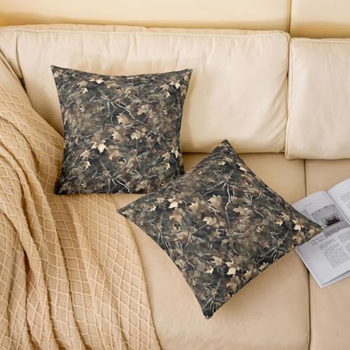Erosebridal Camo Throw Pillow Covers 24x24 Set of 2 Rustic Farmhouse Camouflage Cushion Cover Hunting Cabin Lodge Throw Pillow Case for Bed Couch Sofa Western Country Forest Tree Leaves Home Decor - Image 3