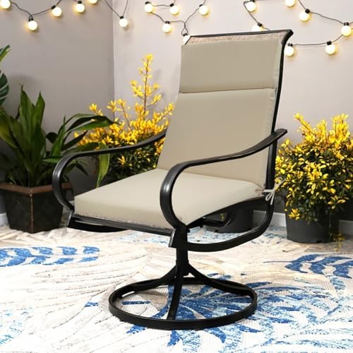 High Back Outdoor Chair Cushions 2 pcs, Water Proof Chaise Lounge Chair Cushions, Chairs Pads Stain Resistant for Camping Beach Picnic Travel Patio(B-Gray B,45 x107 x 5cm) - Image 4