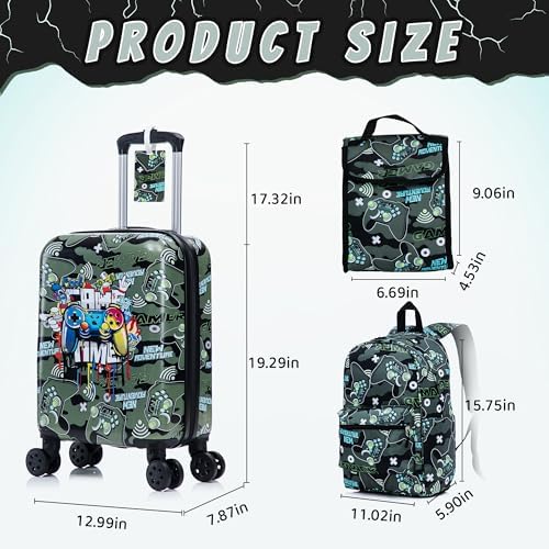 16’’ Kid’s Luggage Set with Spinner Wheels, Hardside with Suitcases,6 Piece - Image 2