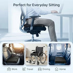 Extra Thick Large Pure Gel Seat Cushion for Long Sitting, Breathable Comfort Cushion for Back, Sciatica, Tailbone & Hip Pain Relief, Washable Portable Cushion for Office Chair, Car, Wheelchair - Image 6