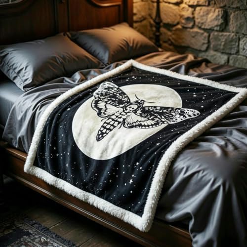 Sleepwish Death Moth Throw Blanket Moon Blanket Queen Hawk - Image 3