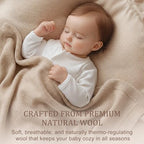 Baby Blanket Merino 100% Wool Baby Receiving Blanket Ultra-Soft & Temperature-Regulating Infant Blanket [28"x34"], Luxury Gift Box for Newborns, Sleeping, Stroller & Nursery (Brown, [28"x34"]) - Image 2
