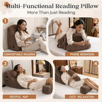 Reading Pillow/Backrest Pillow with Arms, Cup Holder & Phone Pocket - Image 7