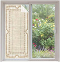 Window Privacy Film Frosted, Pale Brown Botanical Non-Adhesive Static Cling Window Tint, Vintage Florals Geometric Minimalist Insulated Windows Frosted Films for Living Room, 35.4 x 78.7 Inches by Unknown