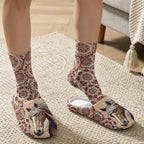 Womens Fuzzy Slipper with Socks Warm Cozy House Slipper and Socks Set Plush Winter Shoes for Indoor - Image 3